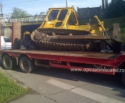 Un buldozer prabusit a blocat pasajul Jiul din Timisoara! 