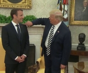 GLUMA la Casa Alba: Cum l-a scuturat Donald Trump de "matreata" pe "perfectul" Emmanuel Macron, in fata jurnalistilor I VIDEO