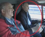 Cum a fost filmat Putin in cabina camionului cu care a traversat podul din Crimeea