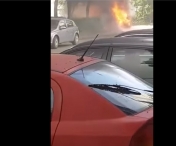 O autospeciala Retim a ars ca o torta pe o strada din Timisoara