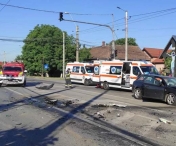 Accident rutier grav in Dumbravita dupa o coliziune intre un TIR si un autoturism