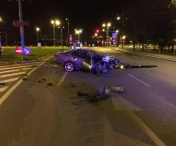 
Accident spectaculos de circulatie in Timisoara, in urma unei curse intre un BMW si un Audi
