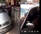 VIDEO HUSI: Ghertoiul cu BMW, pe trotuar, printre cetateni, sa-si cumpere paine - FOTO