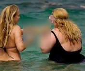 FOTO SOC! Ce faceau aceste doua femei supraponderale in apa, la mare.... 