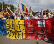 Peste 1.500 de oameni au participat la marsul din Capitala pentru unirea Romaniei cu Moldova