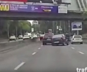 VIDEO SOCANT! GEST CRIMINAL in traficul din Bucuresti! Soferul unui Touareg este la un pas ucida mai multe persoane cu o manevra intentionata! 