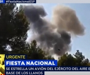 Un pilot militar moare in urma prabusirii unui avion de tip Eurofighter in sud-estul Spaniei dupa ce a participat la parada de Ziua Nationala - VIDEO