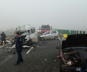 Nu s-a invatat nimic din tragedia de pe A2! Un nou accident in lant pe Autostrada Soarelor soldat cu multi raniti 