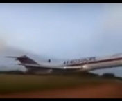 VIDEO SOCANT - Un avion depaseste pista la decolare si se prabuseste! IMAGINI CUMPLITE!