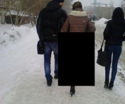 Imaginea iernii e din Suceava! Cum a iesit pitipoanca asta la -8 grade afara - Se ducea la liceu imbracata asa, iar acum toti rad de ea pe Facebook!