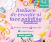 Ateliere de creație, sesiuni de face painting gratuite pentru copii în fiecare weekend din luna februarie și expoziție cu instalații luminoase, în Iulius Town