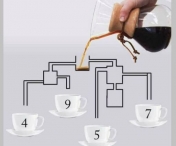 Priviti cu atentie imaginea si spuneti care ceasca se va umple prima cu cafea 4, 5, 7 sau 9? Ai raspunsul corect aici