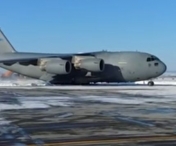 VIDEO FABULOS cu momentul spectaculos al decolarii unui avion militar urias, la Iasi