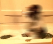 Umpluse cada si se pregatea sa faca baie, insa locul i-a fost ocupat de acest intrus - VIDEO
