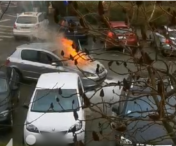 O mașină aflată în mers a fost cuprinsă de flăcări în zona Dacia din Timișoara