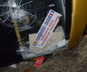 ACCIDENT CUMPLIT! Un autocar plin cu turisti care mergea de la Chisinau la Paris s-a rasturnat in judetul Iasi. Sunt multi raniti - VIDEO