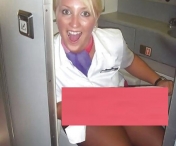 O stewardesa a ajuns vedeta pe net! Iata in ce ipostaza a fost surprinsa