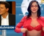 VIDEO - IMAGINI INCENDIARE! O prezentatoare obisnuieste sa se dezbrace in timp ce prezinta stirile