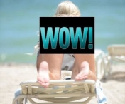 INCENDIAR! O BOMBA SEXY A TOPIT GHEATA! O blonda in bikini i-a innebunit pe barbatii de pe plaja (FOTO)