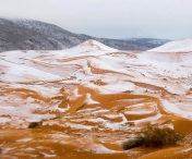 FOTO, VIDEO - S-a sucit vremea! La noi e soare, in Sahara ninge! Furtuna de ZAPADA in Sahara. Se intampla pentru a treia oara in 40 de ani. Cum arata desertul dupa ninsoare