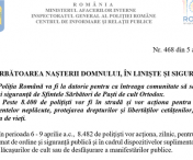 Gafa de proportii la Politia Romana: A anuntat ce masuri vor fi luate de Craciun, in loc de Paste