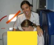 Cand raman singurele in avion, unele stewardese isi fac de cap. Iata un exemplu elocvent... FOTO
